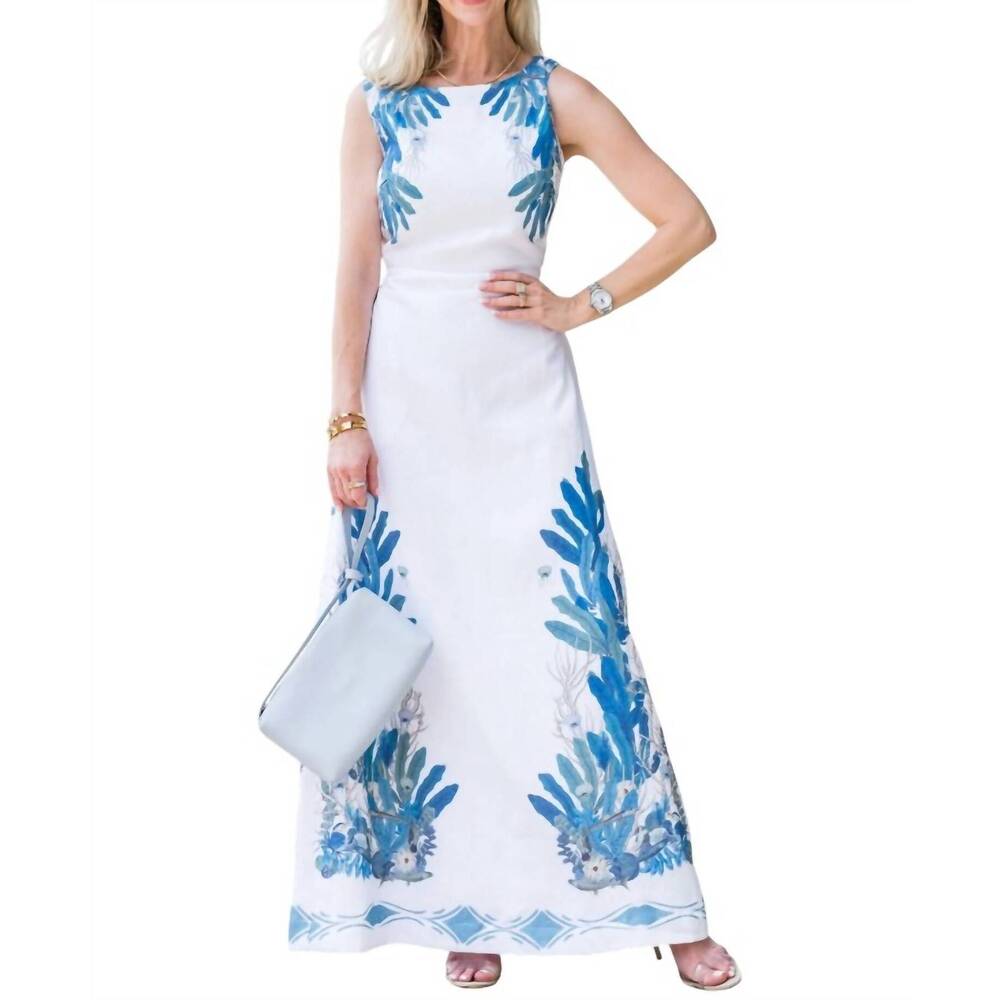 NEW SOLANGE tesaka cut out maxi dress in blue